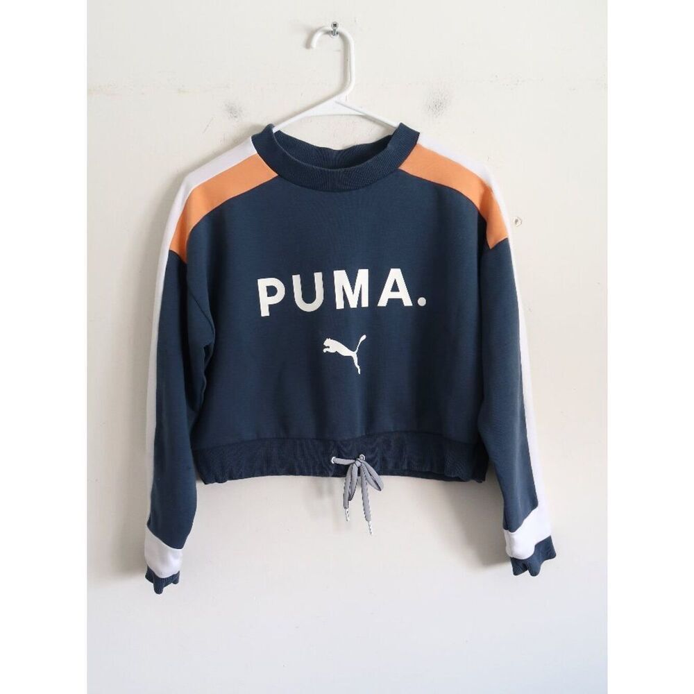 Puma Striped Sleeve Sweatshirt - Size XS